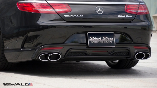 wald mercedes benz c217 w217 s class coupe s550 s63 s65 black bison body kit rear apron lip exhaust tips 2015 2016 2017