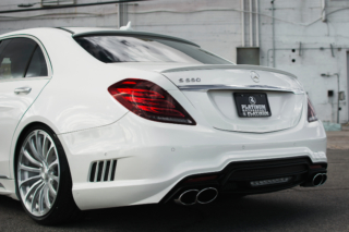 wald mercedes benz w222 s550 s63 s65 black bison body kit rear bumper 2014 2015 2016 2017