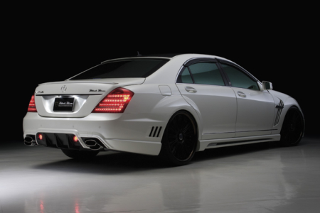 wald mercedes benz mbz w221 s550 s63 s65 black bison body kit rear white 2010 2011 2012 2013