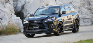 wald lexus lx570 sports line body kit j11c wheels rims black front angle 2016 2017 2018