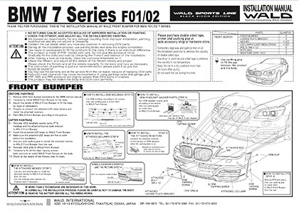 wald bmw 7 series f01 installation manual