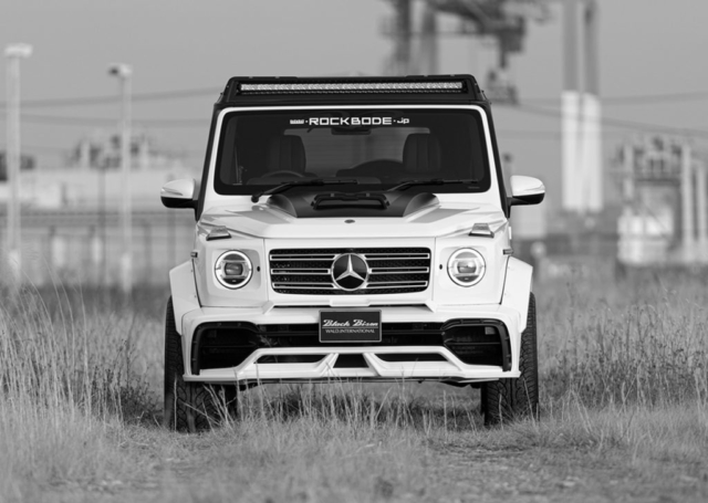 wald black bison w463a mercedes g class g63 g550 body kit front bumper hood panel led bar white 2019 2020